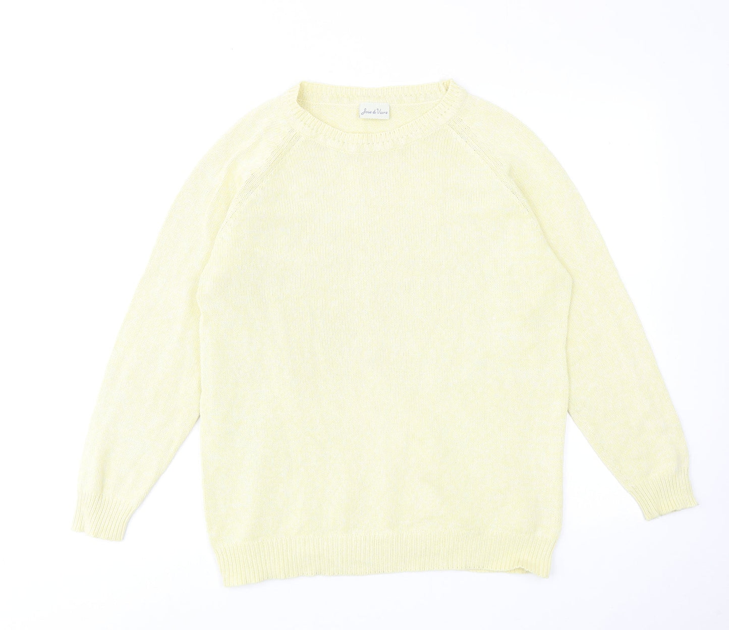Womens UK Size M Joie De Vivre Yellow Pullover Jumper