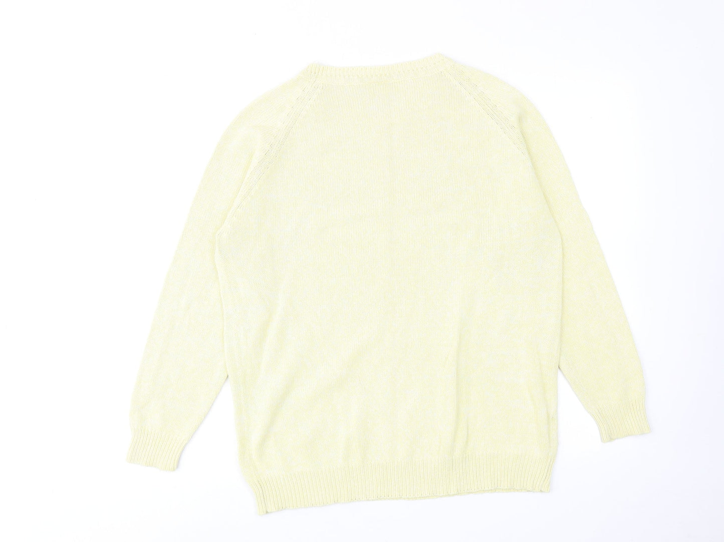 Womens UK Size M Joie De Vivre Yellow Pullover Jumper