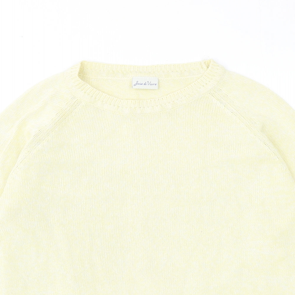 Womens UK Size M Joie De Vivre Yellow Pullover Jumper
