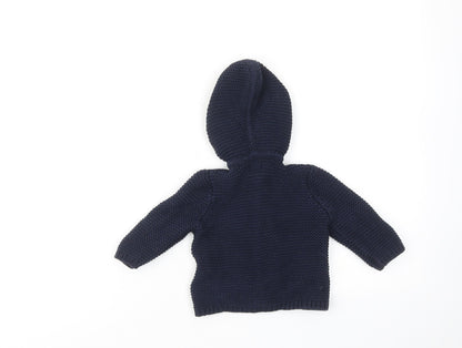 Gap Boys Blue Cotton Cardigan Jumper Size 3-6 Months Button