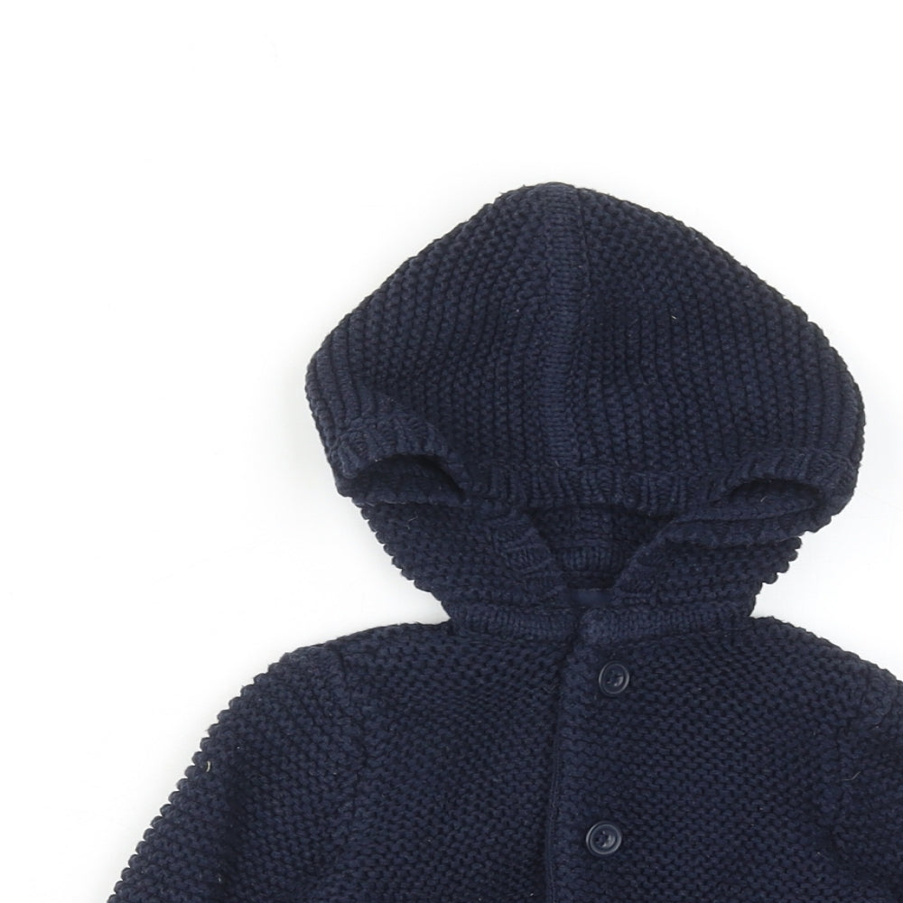 Gap Boys Blue Cotton Cardigan Jumper Size 3-6 Months Button