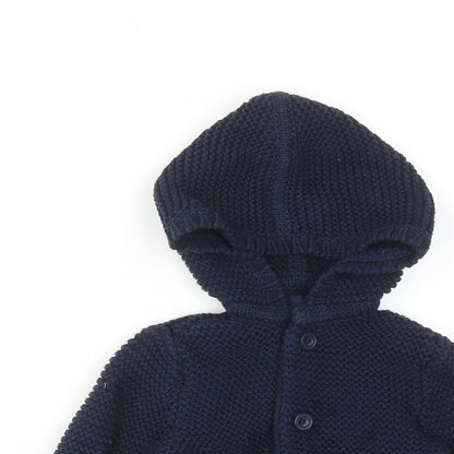 Gap Boys Blue Cotton Cardigan Jumper Size 3-6 Months Button