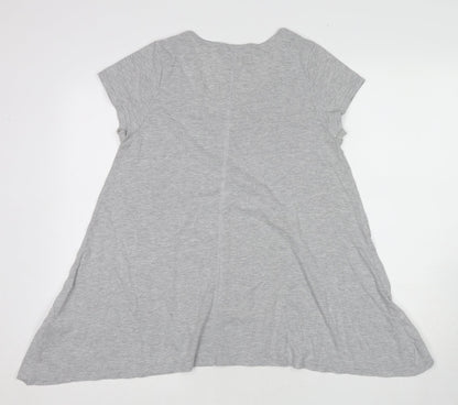 Womens UK Size 14 New Look Grey Basic T-Shirt