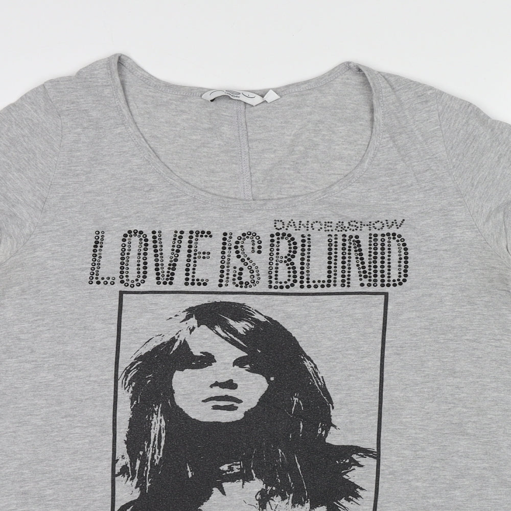 Womens UK Size 14 New Look Grey Basic T-Shirt