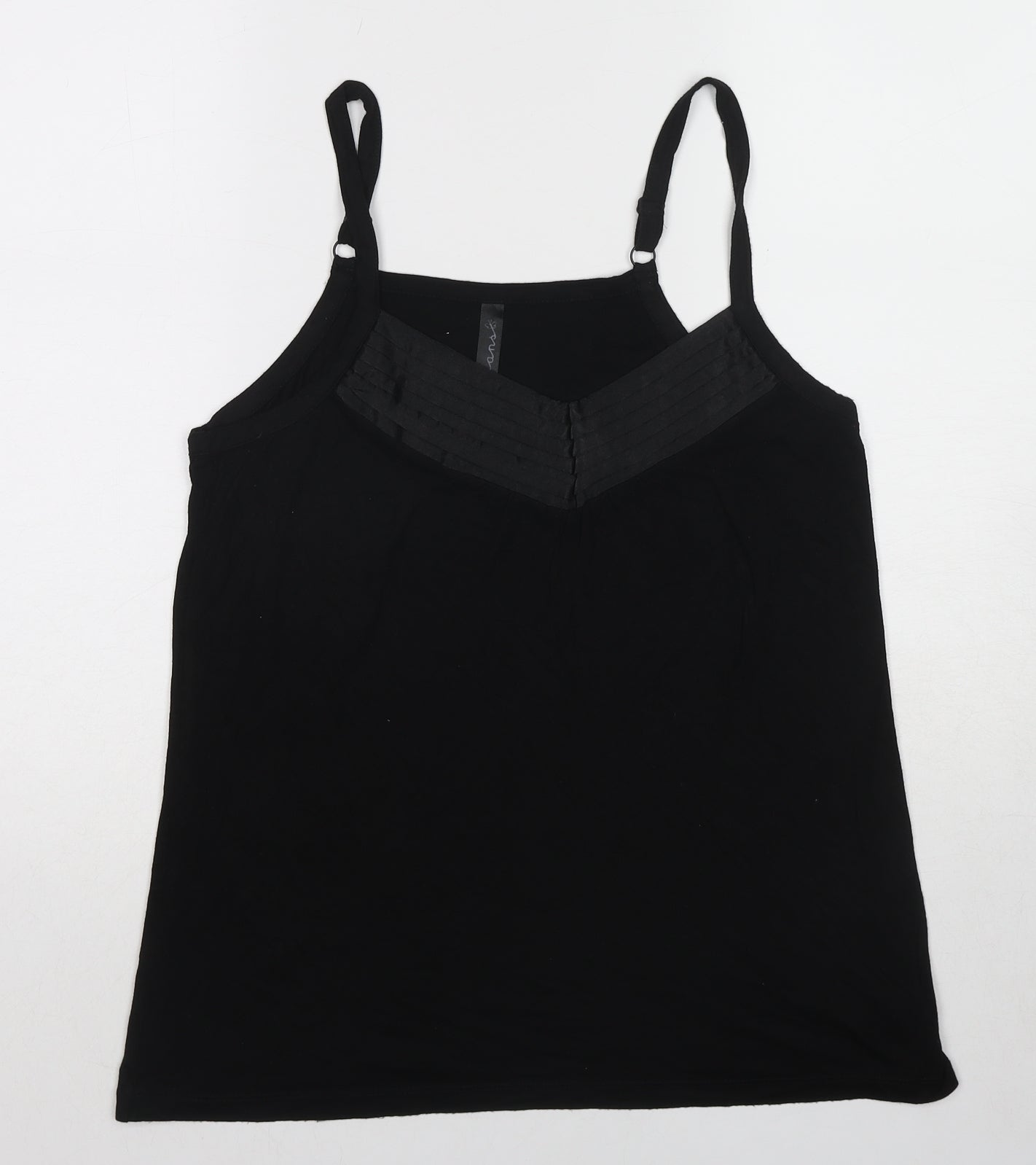 Womens UK Size 14 Evans Black Basic Tank