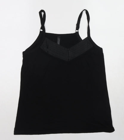 Womens UK Size 14 Evans Black Basic Tank