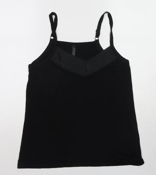 Evans Womens Black Viscose Basic Tank Size 14 V-Neck