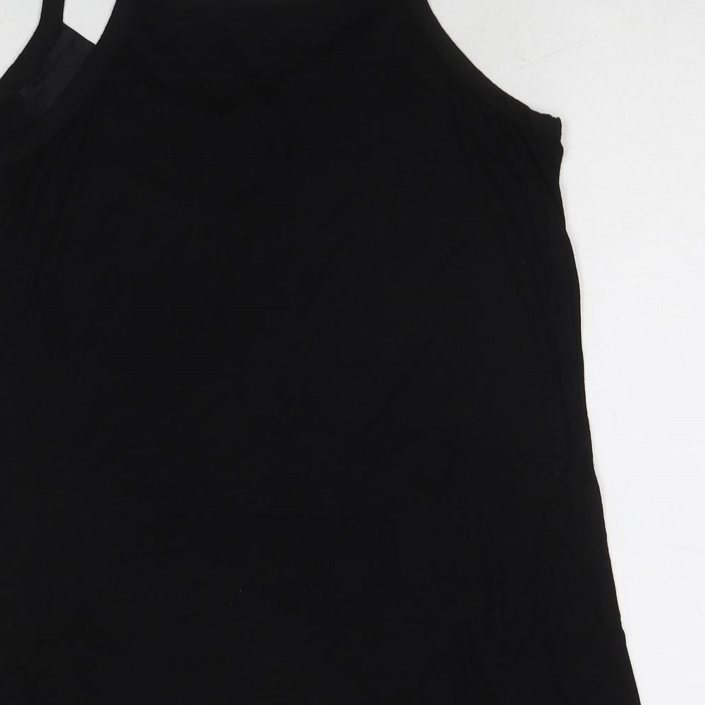 Womens UK Size 14 Evans Black Basic Tank