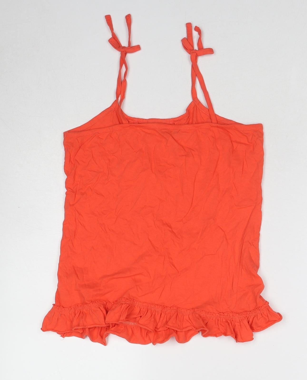 Ethel Austin Girls Red Cotton Camisole Tank Size 11-12 Years Scoop Neck Pullover