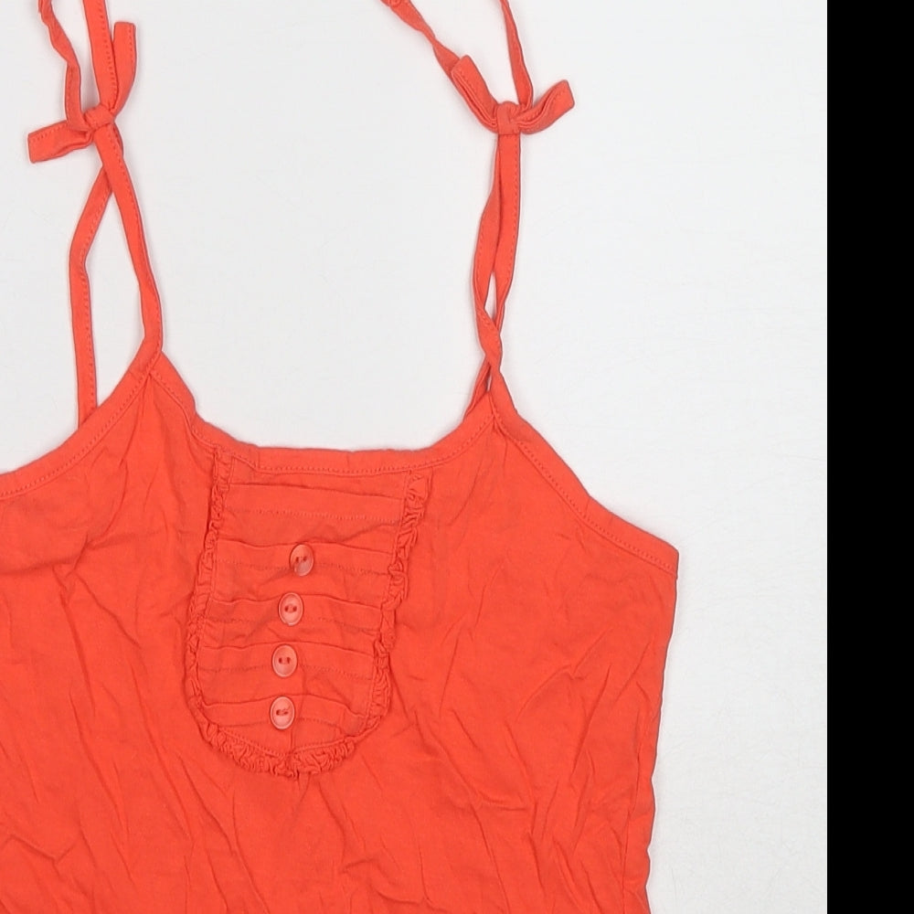 Ethel Austin Girls Red Cotton Camisole Tank Size 11-12 Years Scoop Neck Pullover