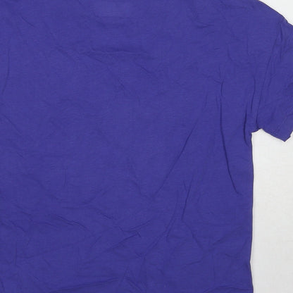 Marks and Spencer Girls Purple Cotton Pullover T-Shirt Size 10-11 Years Crew Neck Pullover - Marvel
