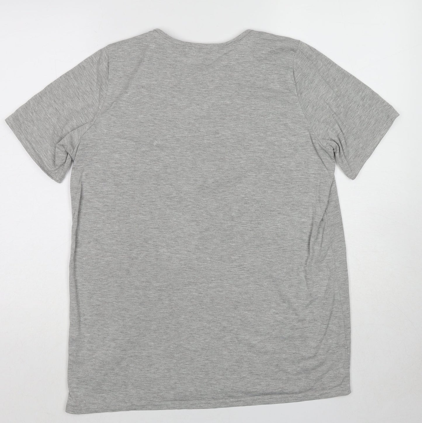 Boohoo Womens Grey Polyester T-Shirt Dress Size 12 Round Neck Button