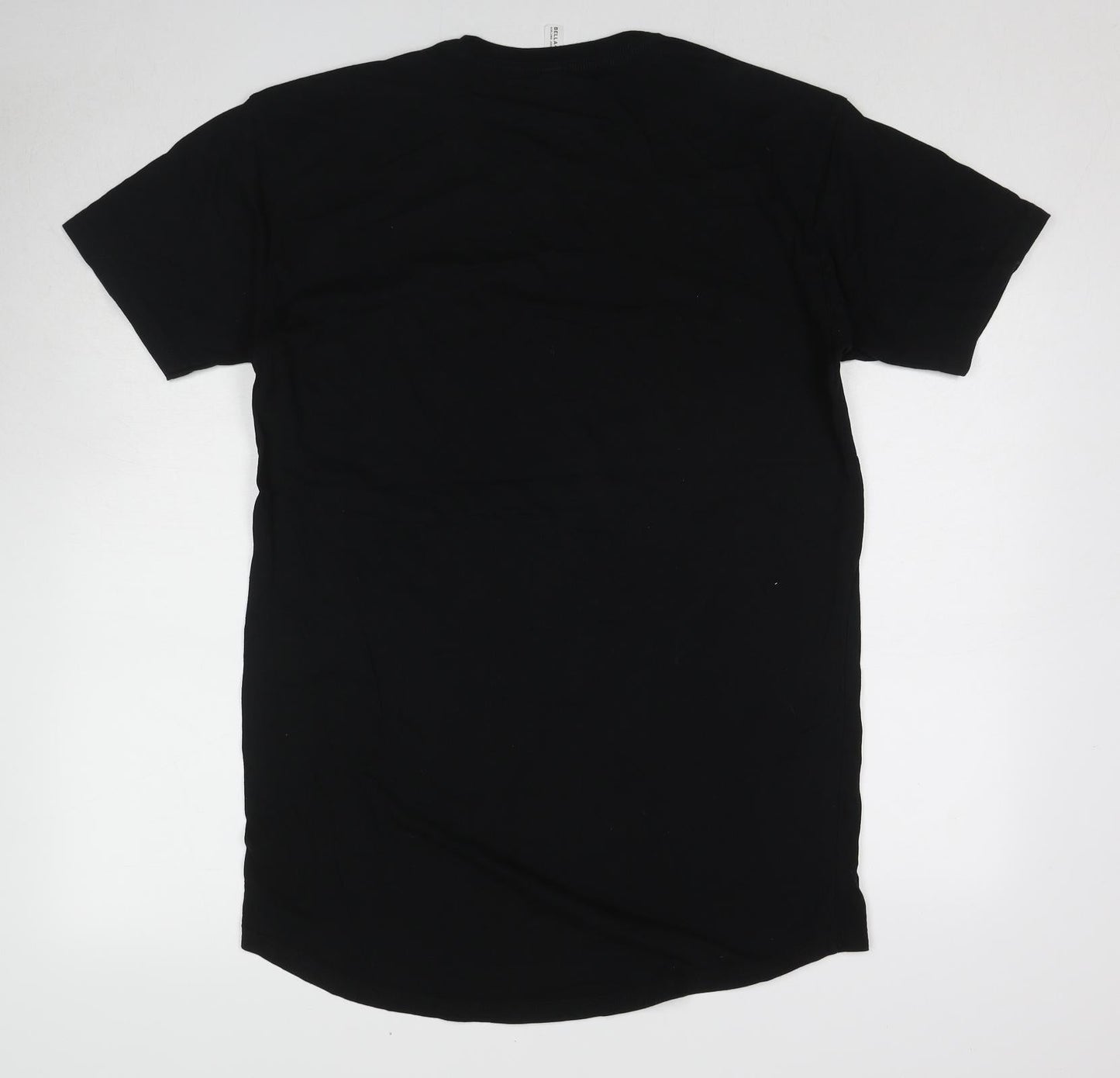 Bella + Canvas Womens Black Cotton T-Shirt Dress Size L Round Neck Pullover