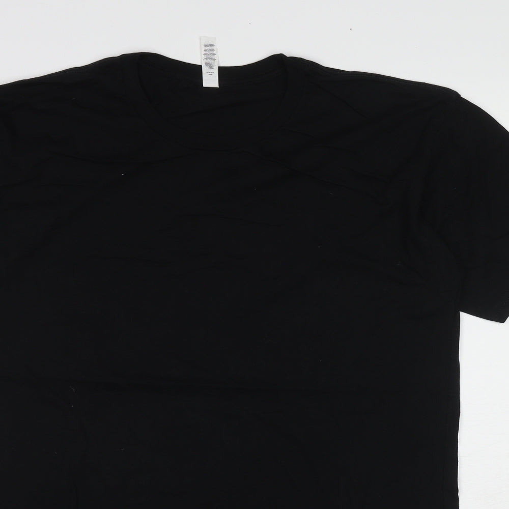 Bella + Canvas Womens Black Cotton T-Shirt Dress Size L Round Neck Pullover
