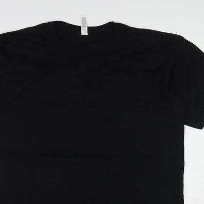 Bella + Canvas Womens Black Cotton T-Shirt Dress Size L Round Neck Pullover