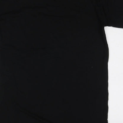 Bella + Canvas Womens Black Cotton T-Shirt Dress Size L Round Neck Pullover