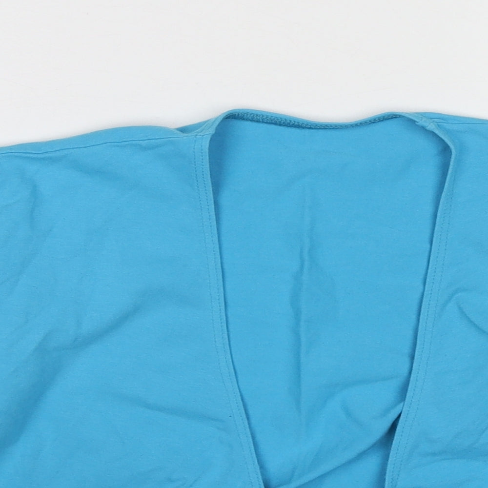Roch Valley Womens Blue Cotton Wrap Blouse Size 8 V-Neck