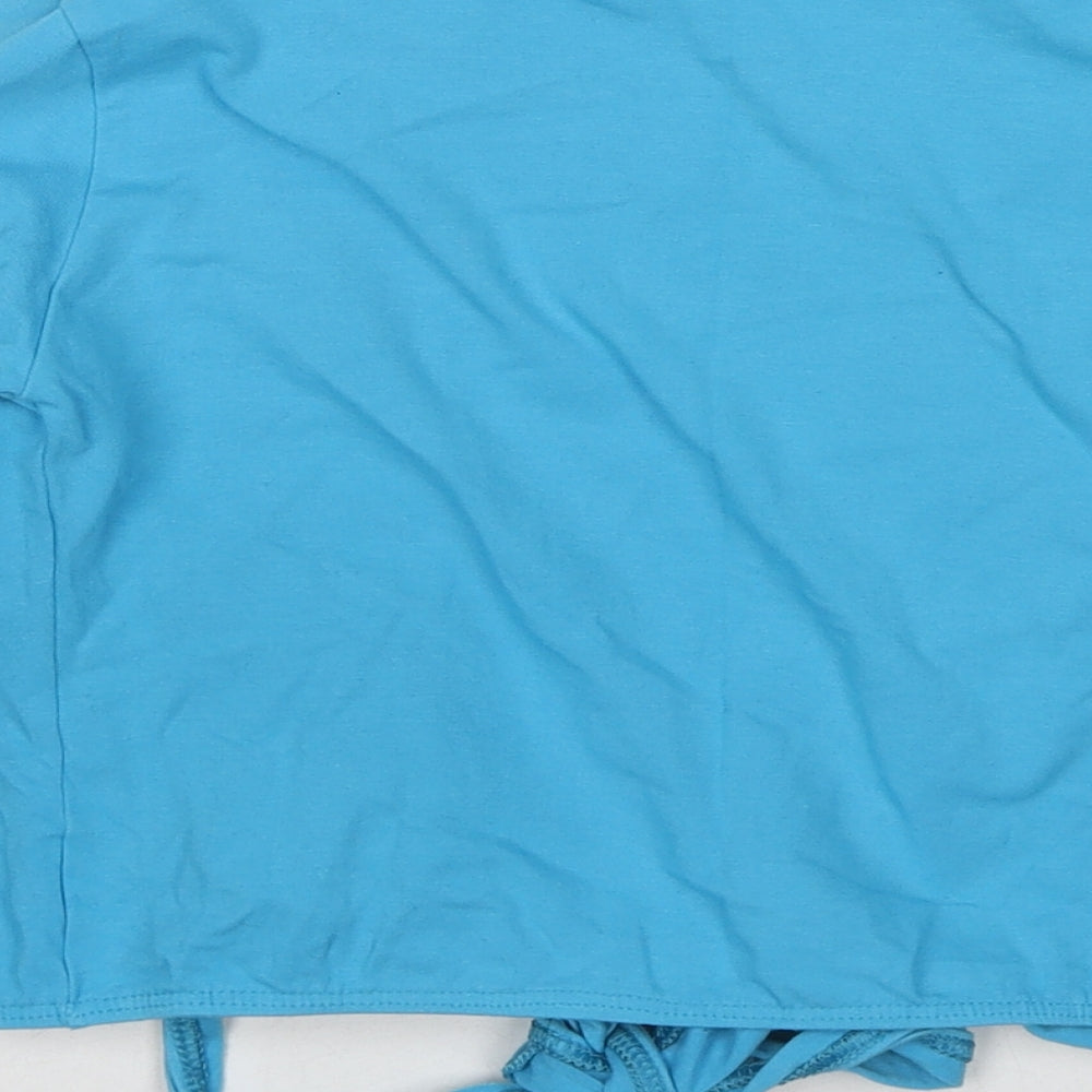 Roch Valley Womens Blue Cotton Wrap Blouse Size 8 V-Neck