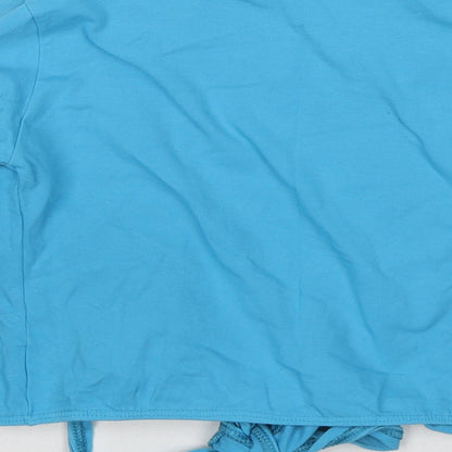 Roch Valley Womens Blue Cotton Wrap Blouse Size 8 V-Neck