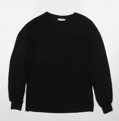 Womens UK Size 8 Warehouse Black Basic T-Shirt