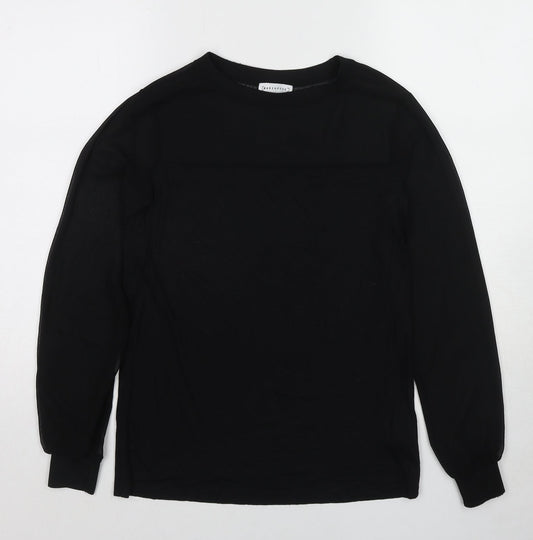 Womens UK Size 8 Warehouse Black Basic T-Shirt