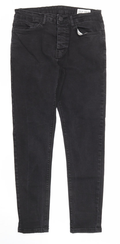 Denim & Co. Mens Black Cotton Skinny Jeans Size 30 in L30 in Regular Zip