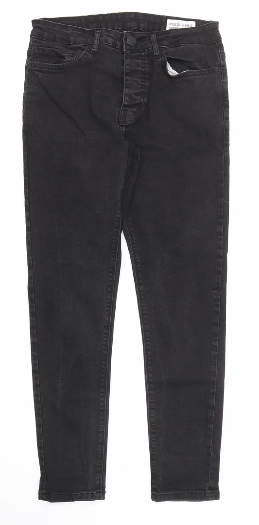 Denim & Co. Mens Black Cotton Skinny Jeans Size 30 in L30 in Regular Zip