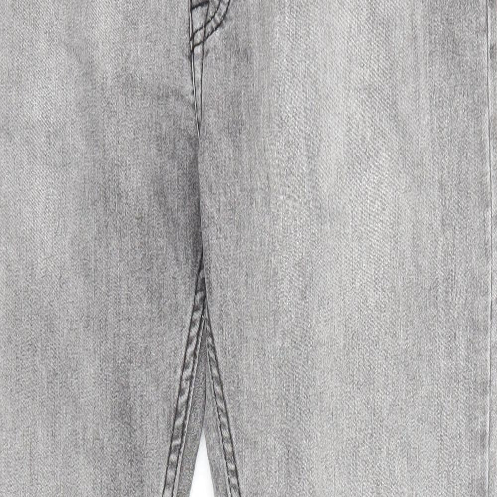 Denim & Co. Womens Grey Cotton Skinny Jeans Size 34 in L30 in Regular Zip