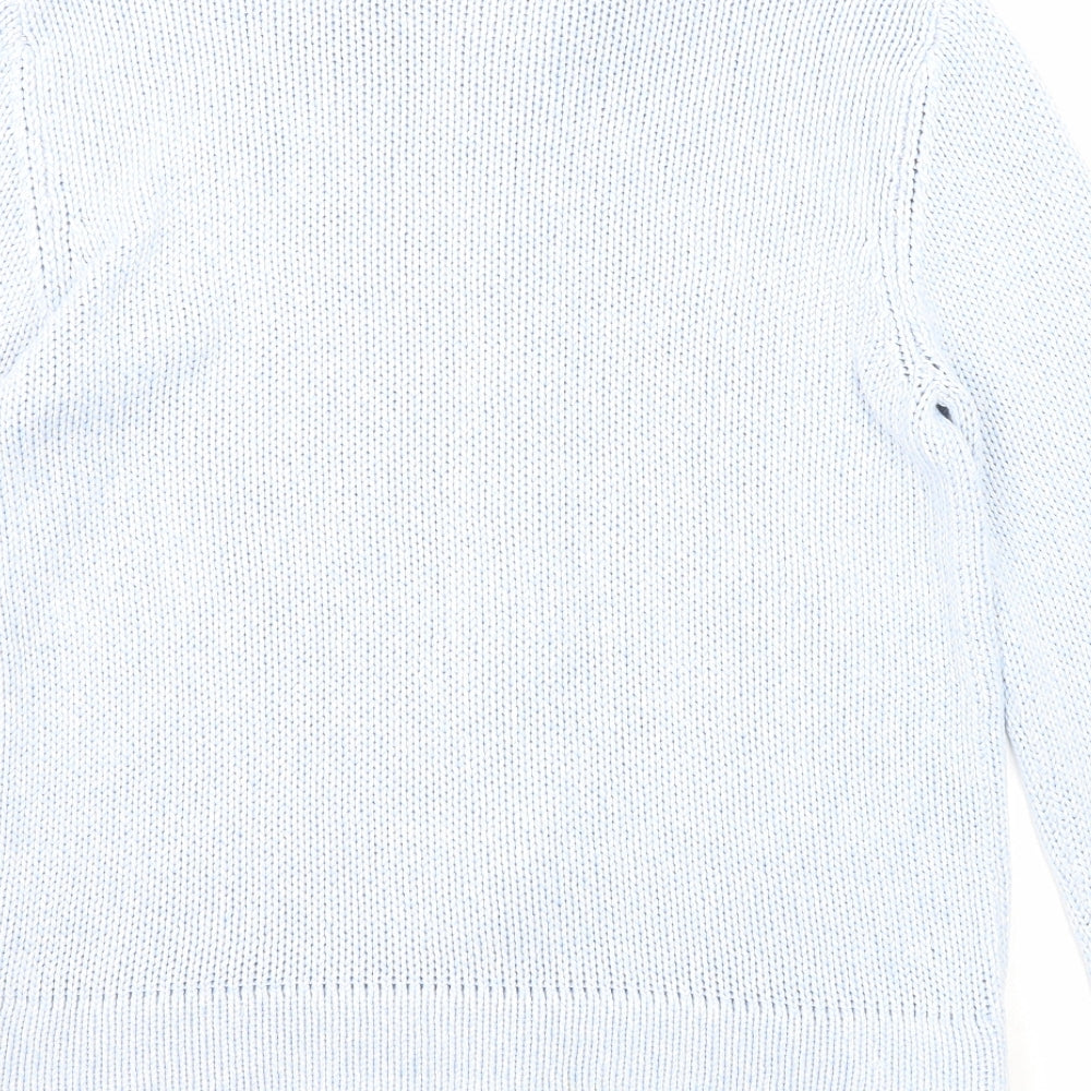 BHS Womens Blue Collared Acrylic Full Zip Jumper Size 10