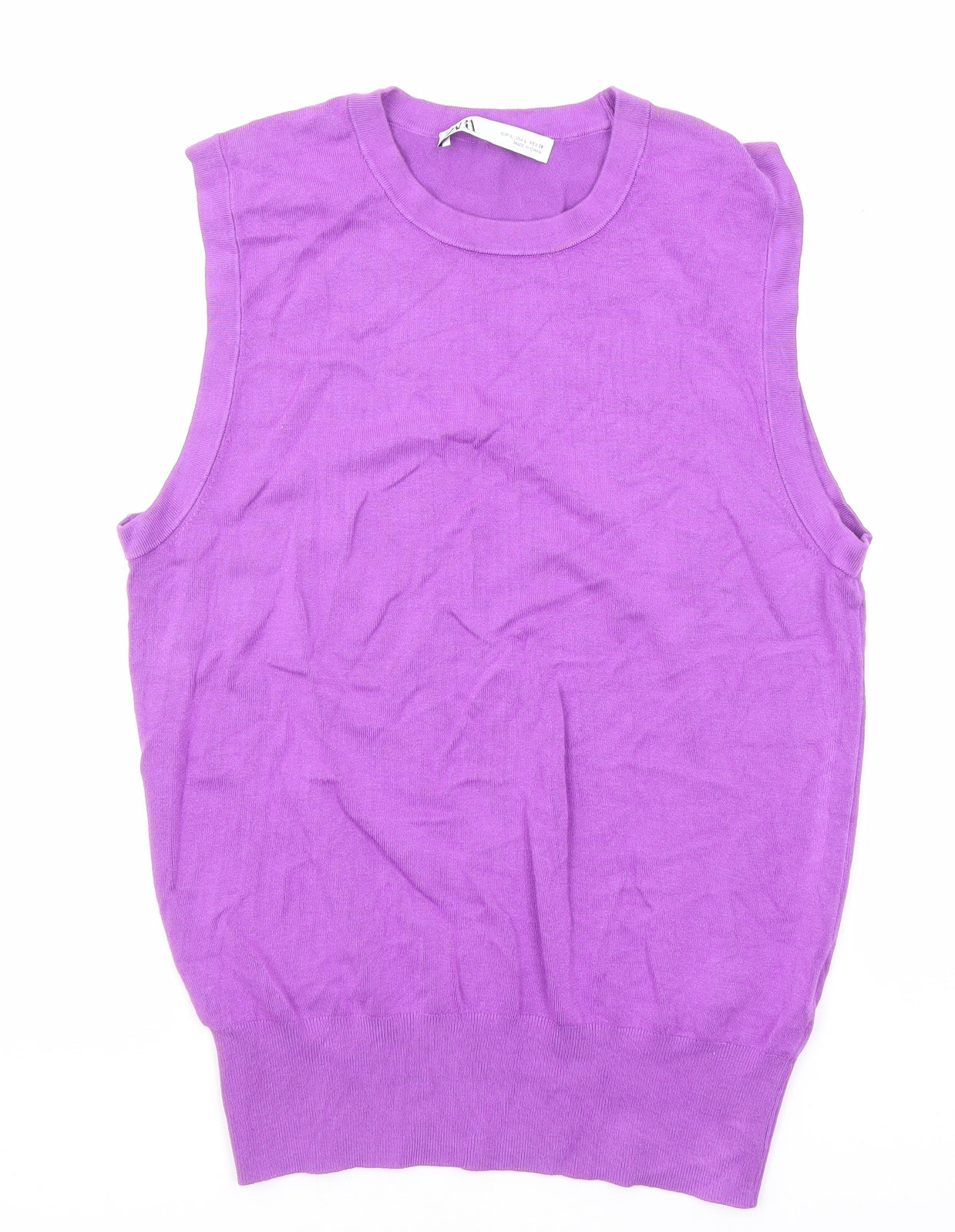 Womens UK Size L Zara Purple Vest Jumper
