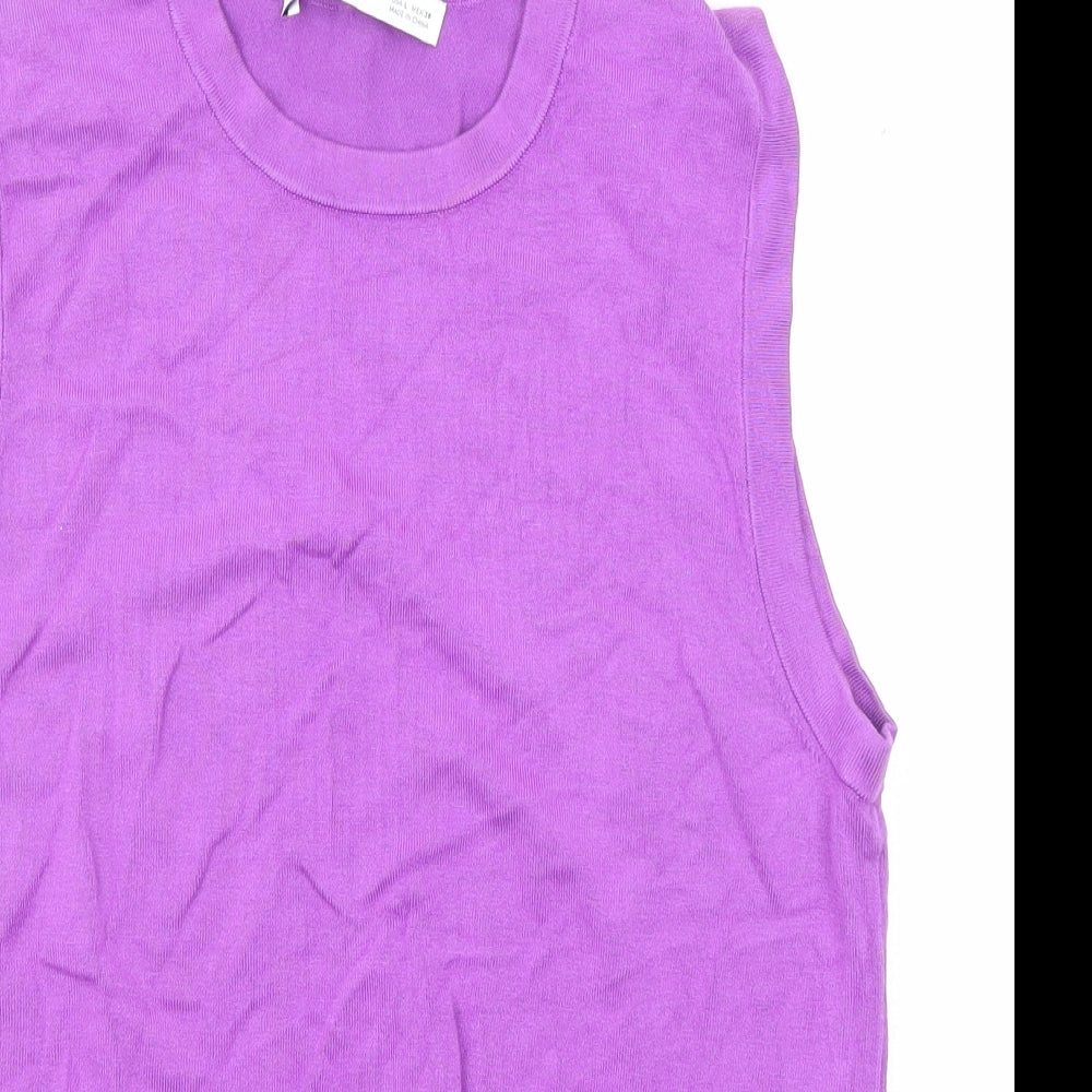 Womens UK Size L Zara Purple Vest Jumper