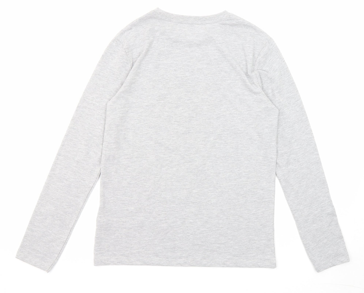 Marks and Spencer Boys Grey Cotton Pullover T-Shirt Size 12-13 Years Crew Neck Pullover - Football