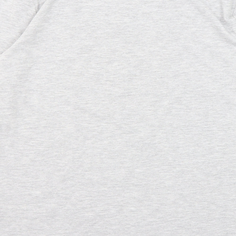 Marks and Spencer Boys Grey Cotton Pullover T-Shirt Size 12-13 Years Crew Neck Pullover - Football