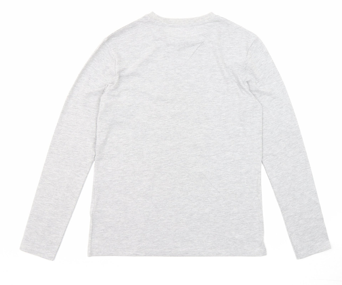 Marks and Spencer Boys Grey Cotton Pullover T-Shirt Size 12-13 Years Crew Neck Pullover - Football