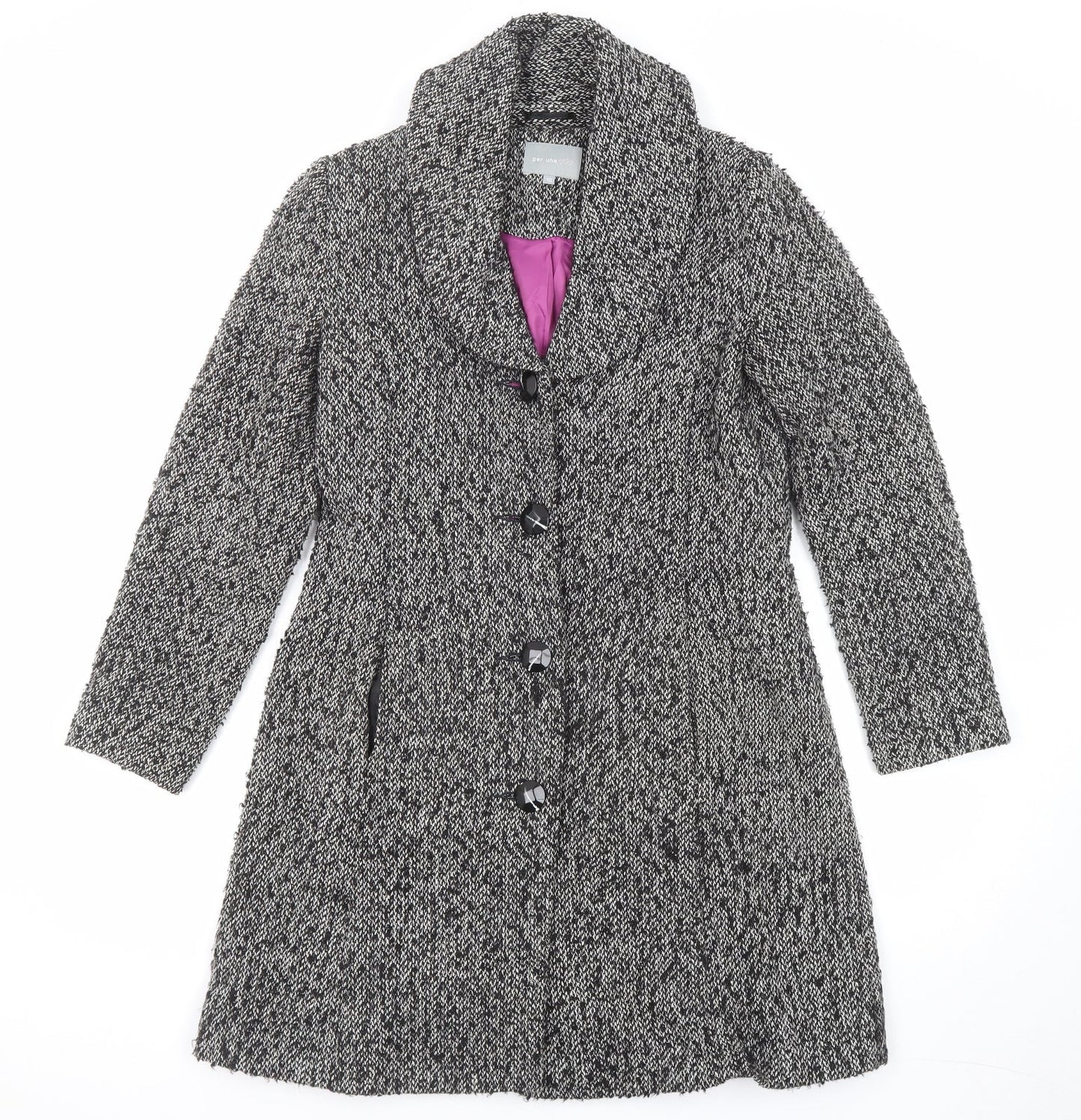 Womens UK Size 10 Per Una Black Overcoat