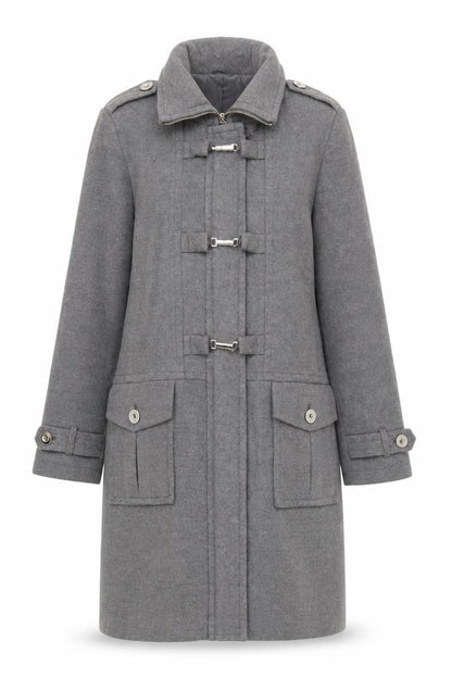 Womens UK Size 14 Classic Grey Overcoat
