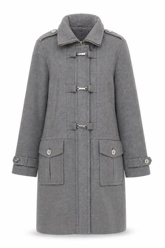 Womens UK Size 14 Classic Grey Overcoat
