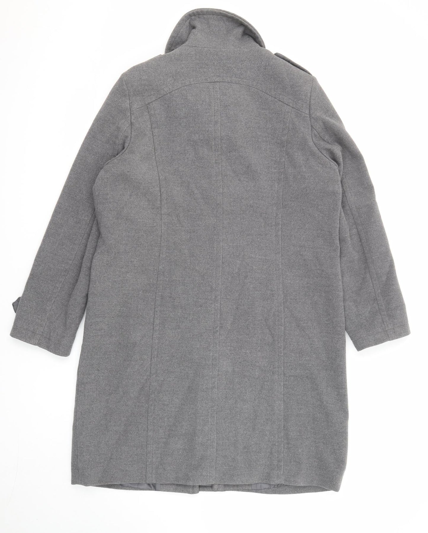 Classic Womens Grey Overcoat Coat Size 14 Zip