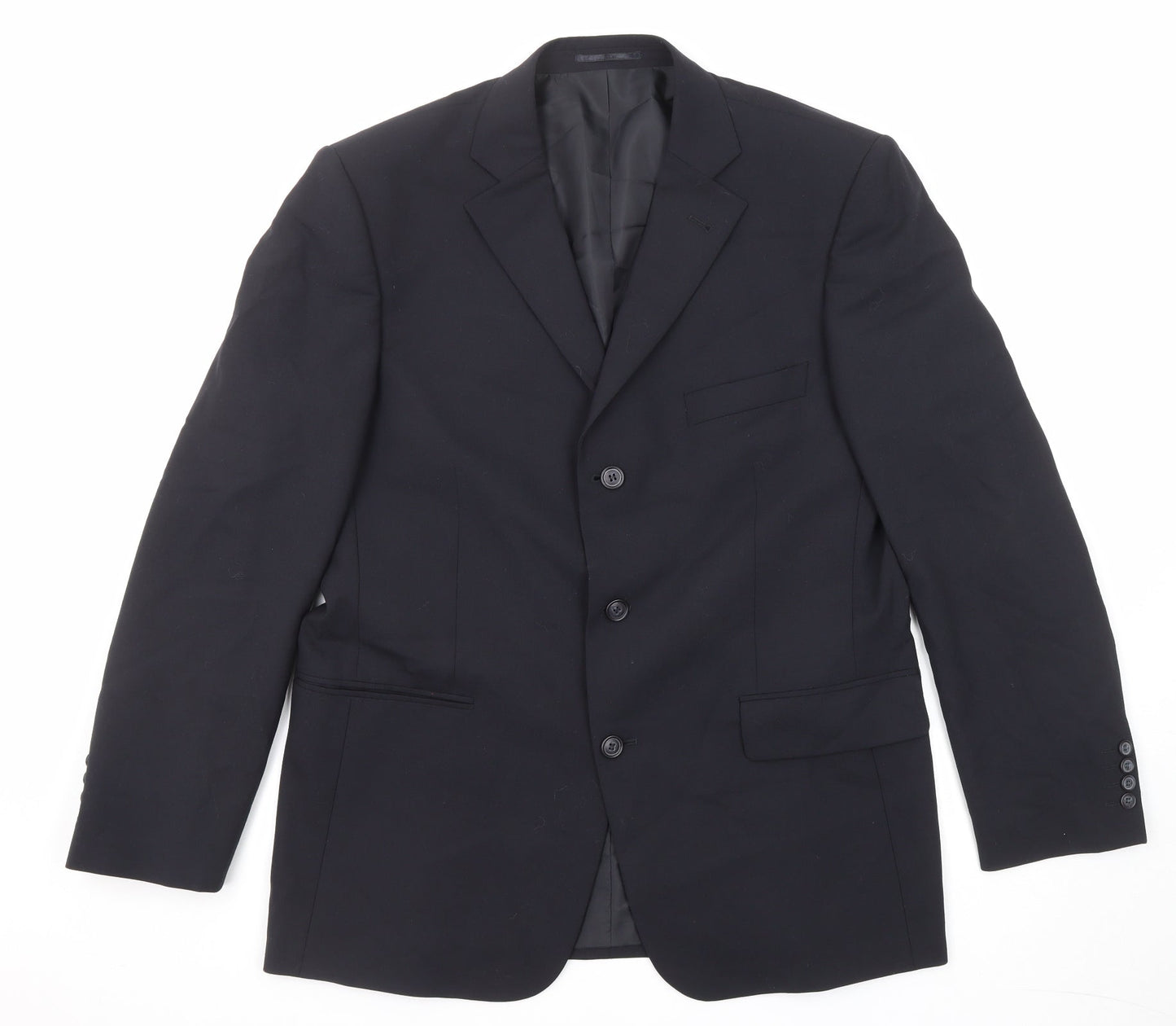 Armando Mens Black Wool Jacket Suit Jacket Size 42 Regular