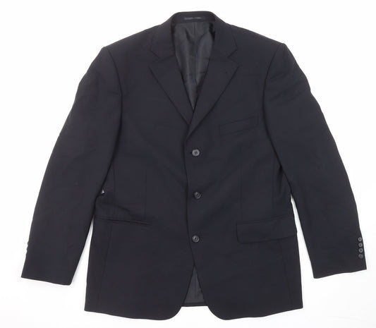 Armando Mens Black Wool Jacket Suit Jacket Size 42 Regular