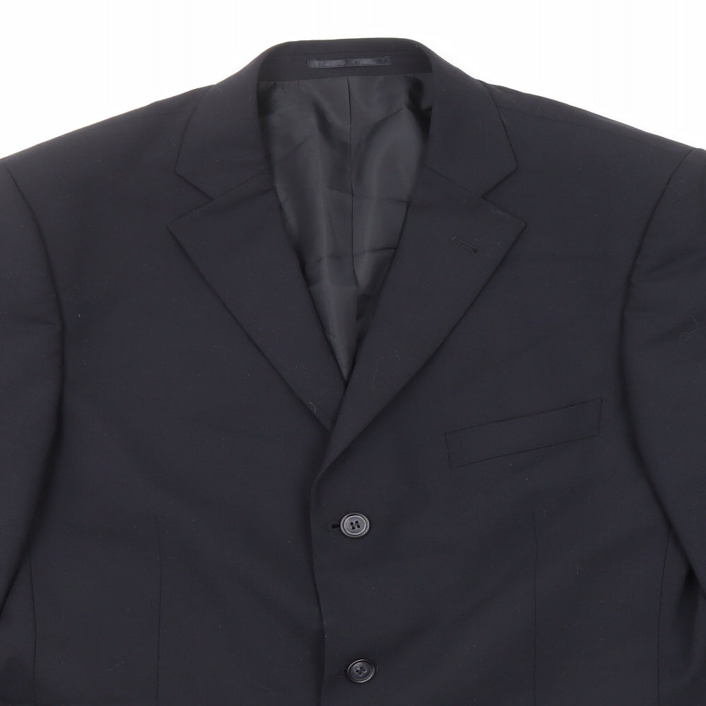 Armando Mens Black Wool Jacket Suit Jacket Size 42 Regular