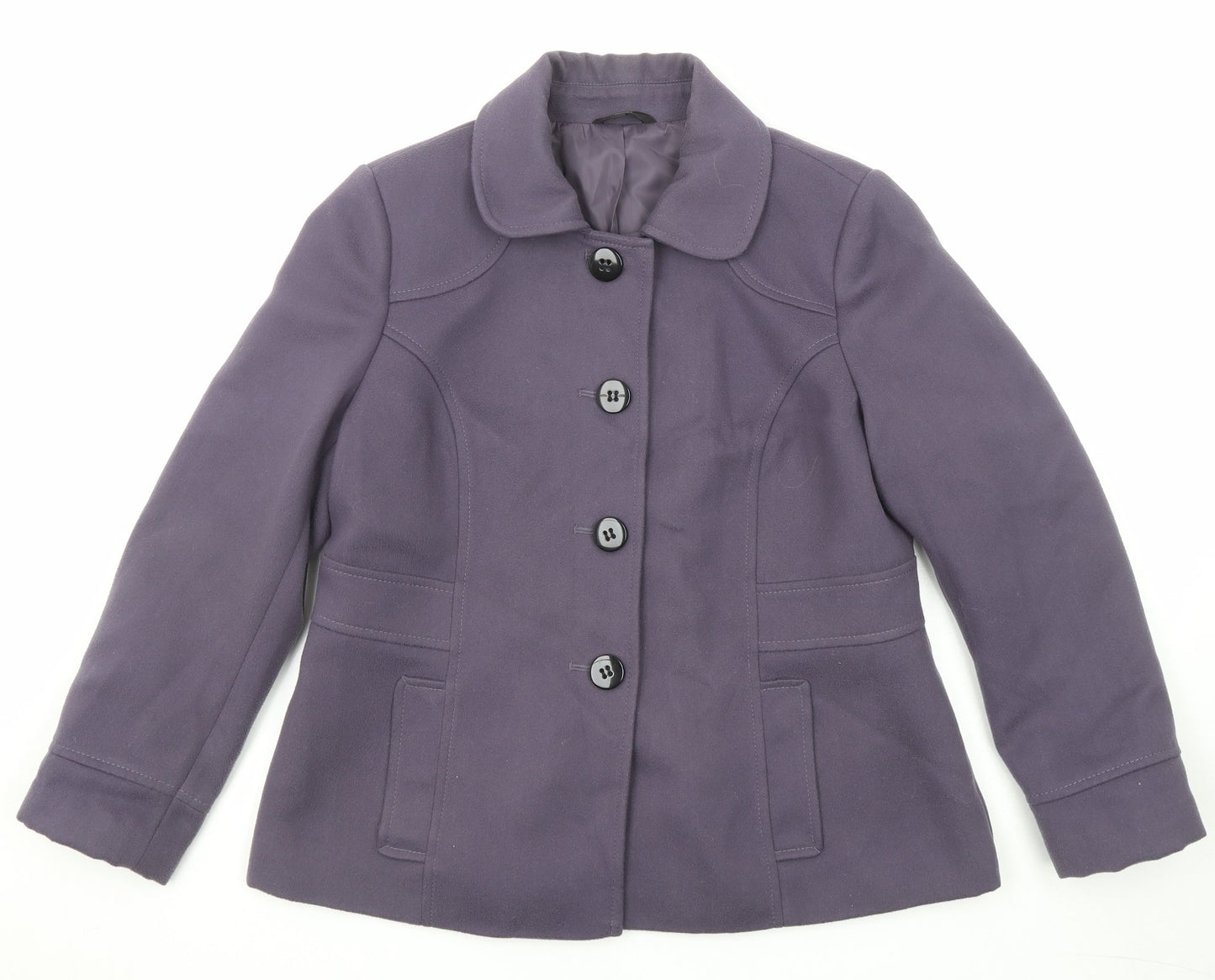 Womens UK Size 14 Marks and Spencer Purple Pea Coat