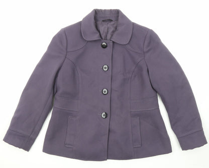 Womens UK Size 14 Marks and Spencer Purple Pea Coat