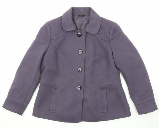 Womens UK Size 14 Marks and Spencer Purple Pea Coat
