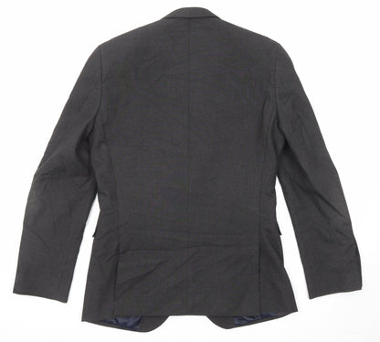 NEXT Mens Grey Polyester Jacket Suit Jacket Size 38 Regular