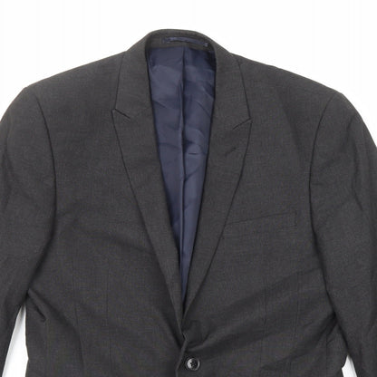 NEXT Mens Grey Polyester Jacket Suit Jacket Size 38 Regular