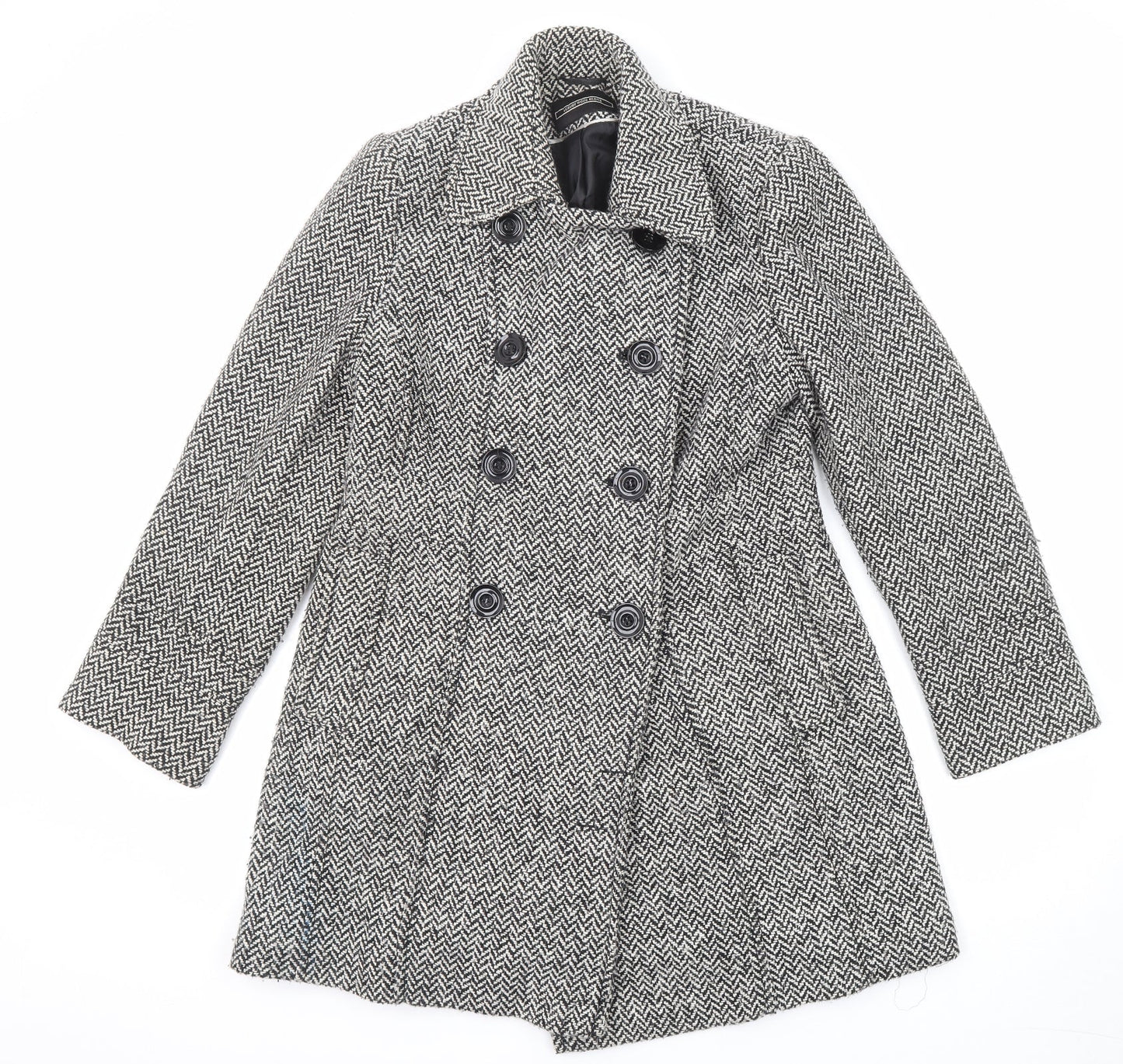 Womens UK Size 10 BHS Black Pea Coat