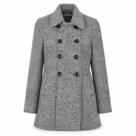 Womens UK Size 10 BHS Black Pea Coat