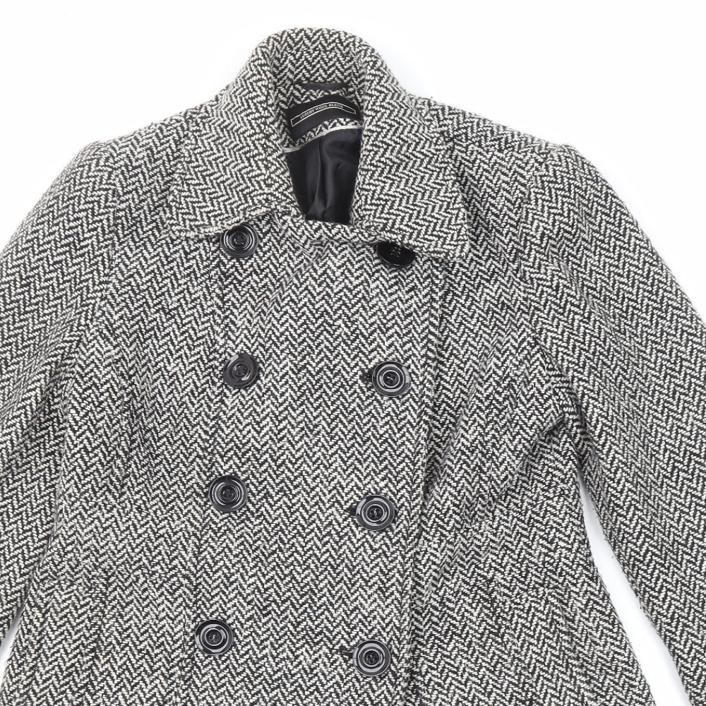 Womens UK Size 10 BHS Black Pea Coat