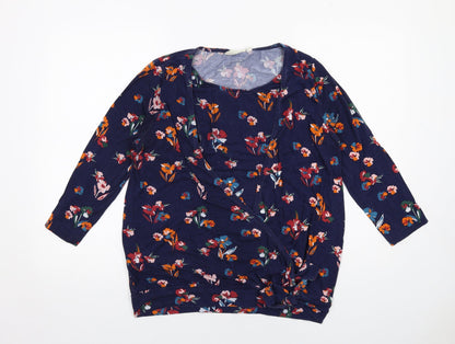 Womens UK Size M JoJo Maman Bébé Blue Basic Blouse